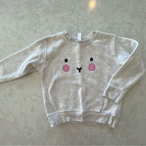 Gray Kids Sweatshirt with Cute Bunny Face Design